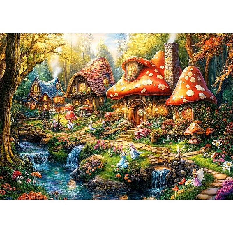Moruska Fairy Puzzle for Adults 1000 Piece Mushroom Village of Elf Fantasy Jigsaw Puzzle - Image 3