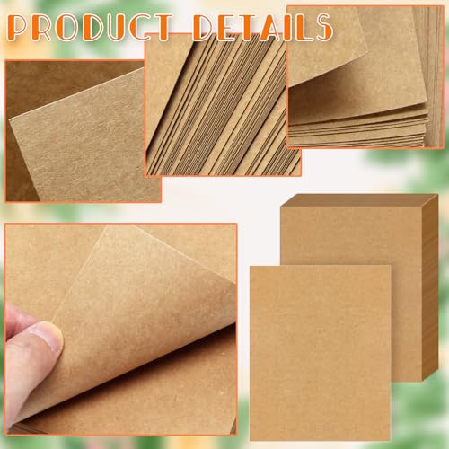 FSWCCK 120 Sheets Brown Kraft Cardstocks, 8.5 x 11 Inch Letter Size Thick Paper Cover Card Stock for Craft Projects, DIY Cards Making Tan Cardstock Paper (120 Sheets Brown) - Image 5