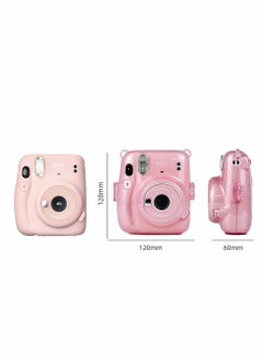Excefore Instant Camera Case for Fujifilm Instax Mini 11 Clear Protective Anti-Scratch with Colored Shoulder Straps (Glitter Pink2)  - Image 5