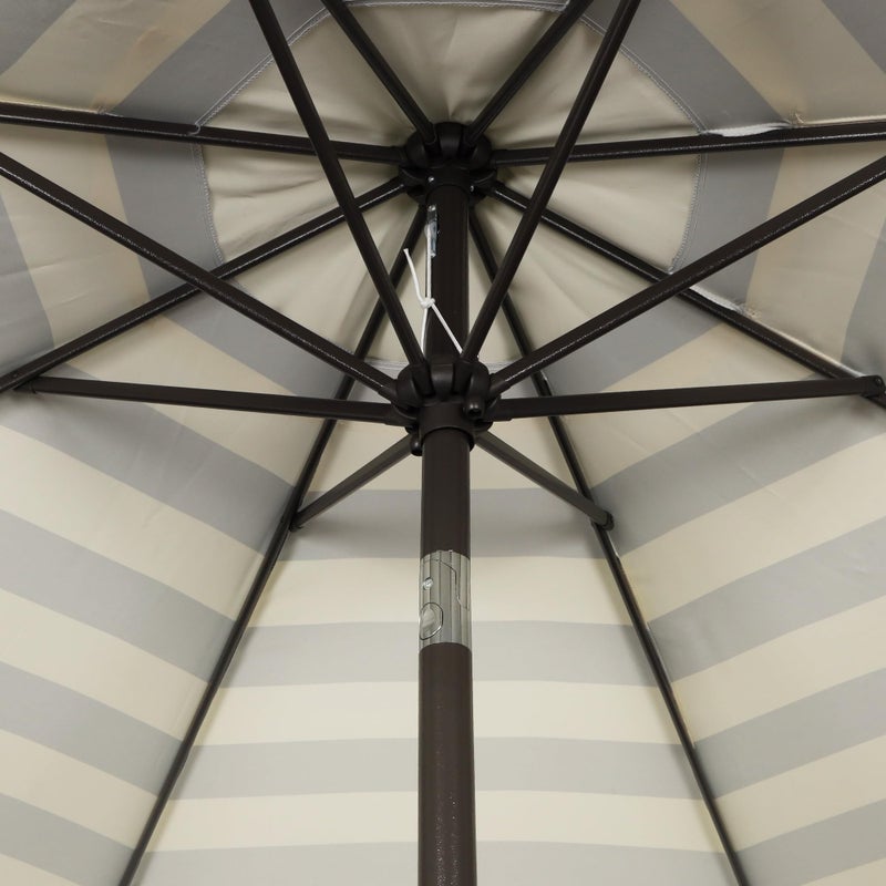 Blissun 9FT Patio Umbrella, Outdoor Table Umbrella, Yard Umbrella, Market Umbrella with 8 Sturdy Ribs, Push Button Tilt and Crank, Black & Ivory - Image 3