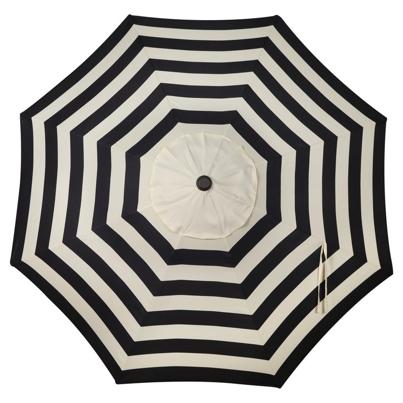 Blissun 9FT Patio Umbrella, Outdoor Table Umbrella, Yard Umbrella, Market Umbrella with 8 Sturdy Ribs, Push Button Tilt and Crank, Black & Ivory - Image 5
