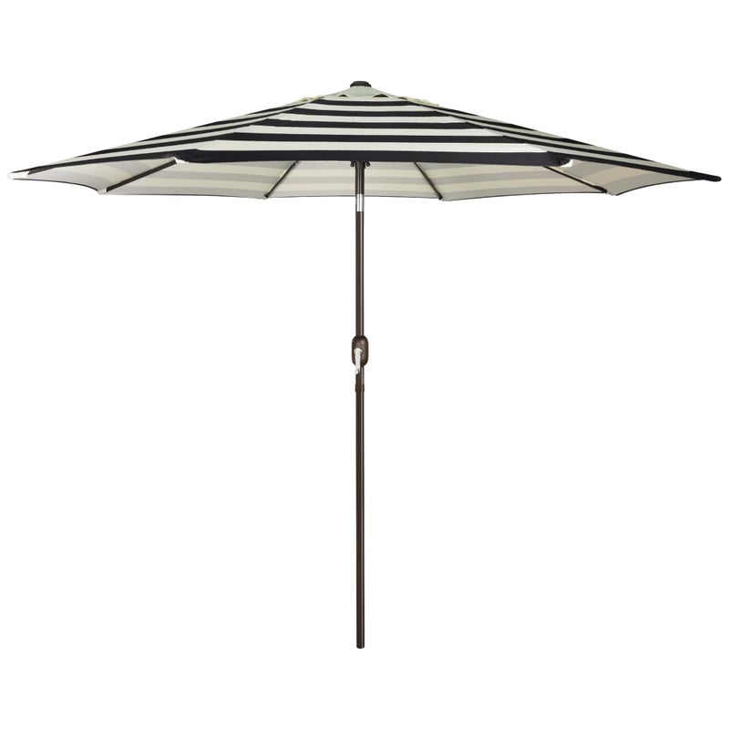 Blissun 9FT Patio Umbrella, Outdoor Table Umbrella, Yard Umbrella, Market Umbrella with 8 Sturdy Ribs, Push Button Tilt and Crank, Black & Ivory - Image 1