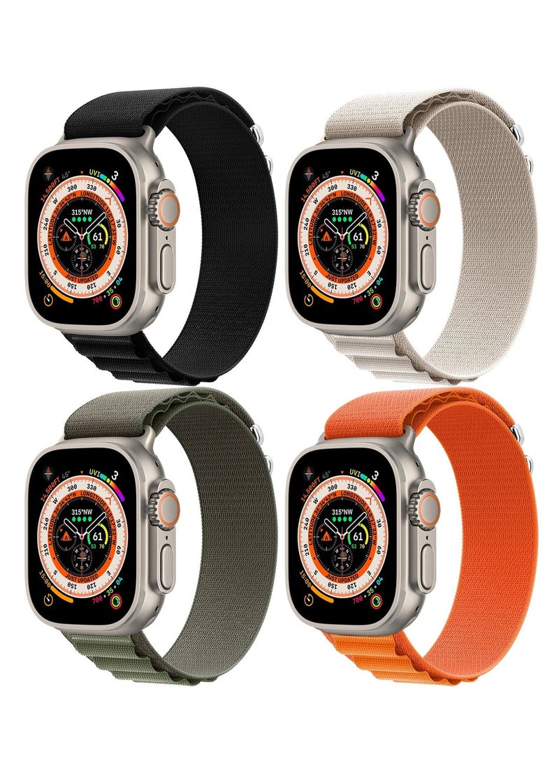 BORTONY - Apple Watch Band 38mm 40mm 41mm Alpine Loop Pack of 4 with Adjustable Sport Nylon Elastic Strap for iWatch Ultra 8 7 6 5 4 3 2 1 - Image 1