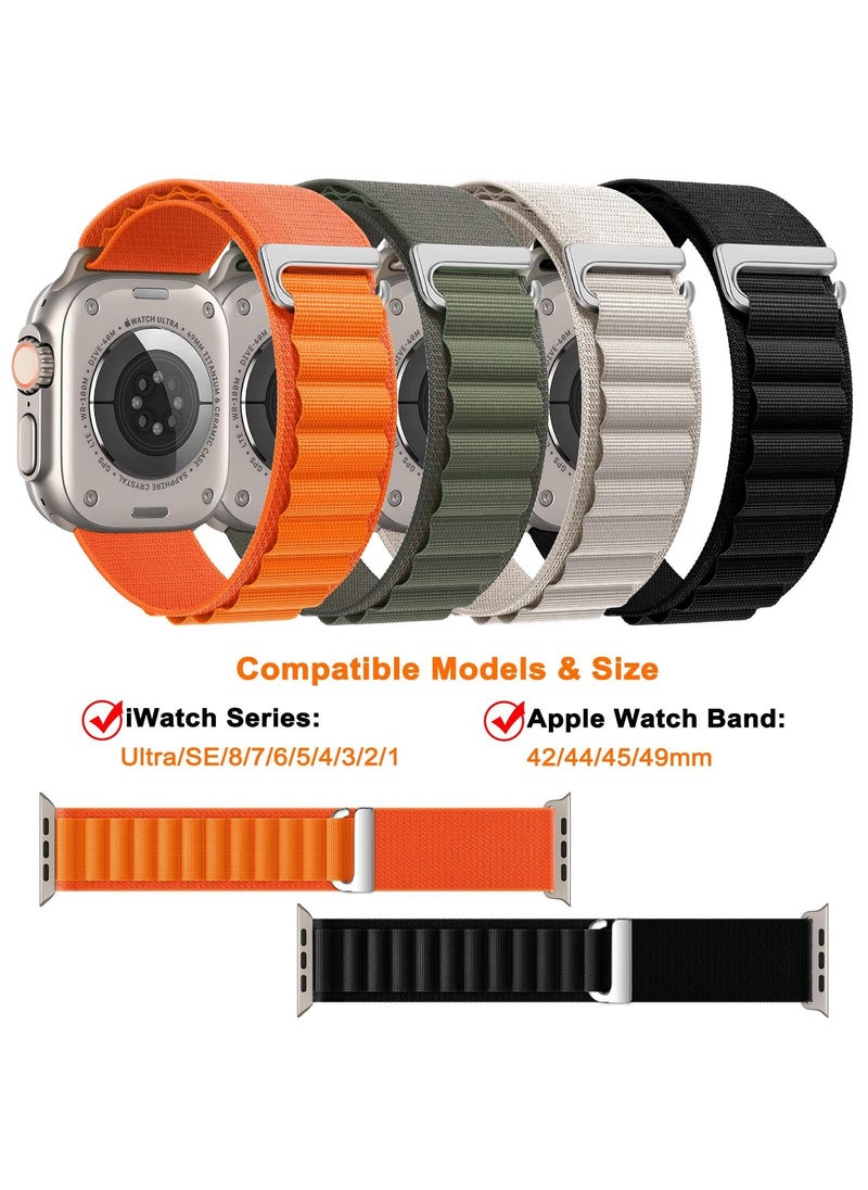 BORTONY - Apple Watch Band 38mm 40mm 41mm Alpine Loop Pack of 4 with Adjustable Sport Nylon Elastic Strap for iWatch Ultra 8 7 6 5 4 3 2 1 - Image 1