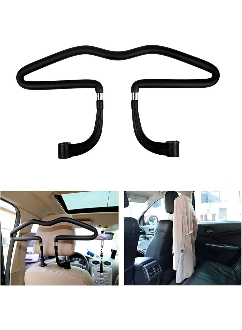شماعة معاطف للسيارة، علاقة بمسند رأس للمقعد الخلفي من الكروم، قضيب علاقة ملابس متعدد الوظائف للشاحنة والسفر والسيارة - Image 4