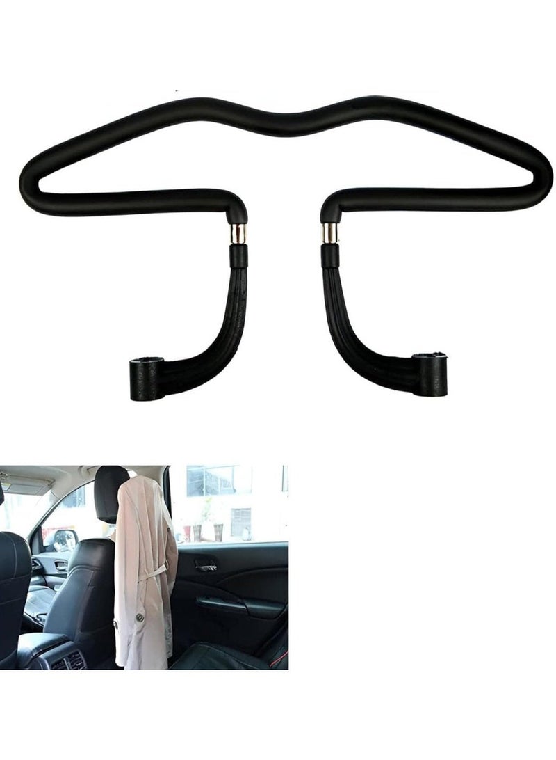 شماعة معاطف للسيارة، علاقة بمسند رأس للمقعد الخلفي من الكروم، قضيب علاقة ملابس متعدد الوظائف للشاحنة والسفر والسيارة - Image 1
