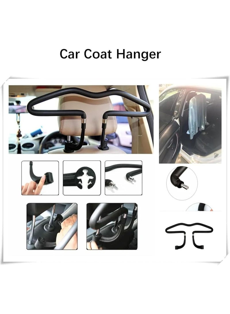 شماعة معاطف للسيارة، علاقة بمسند رأس للمقعد الخلفي من الكروم، قضيب علاقة ملابس متعدد الوظائف للشاحنة والسفر والسيارة - Image 2