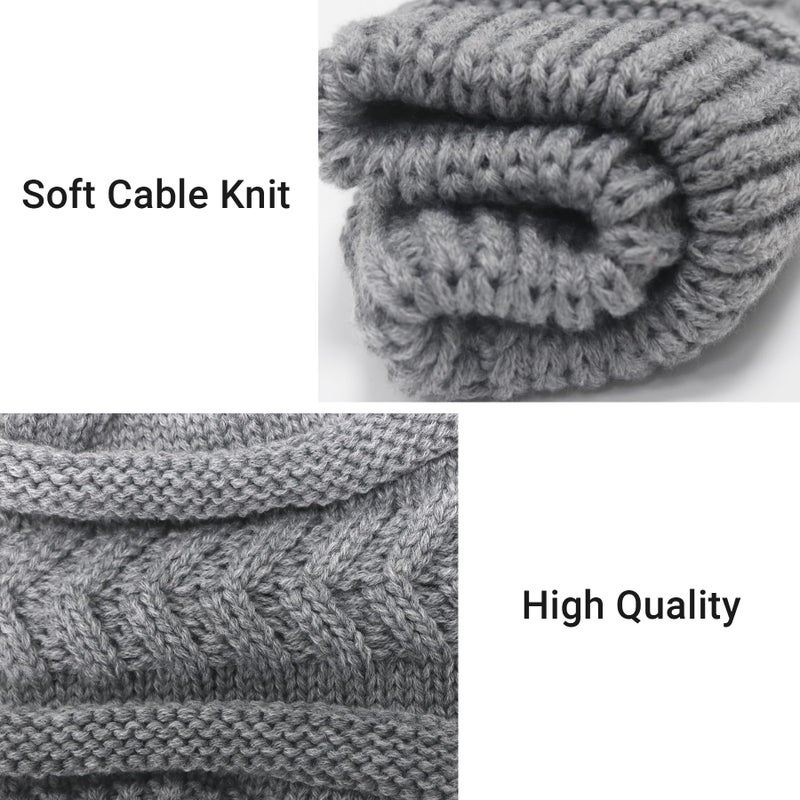 PFFY Ponytail Beanie Hat for Women Winter Warm Knit Beanies High Bun Hats Skull Cap Khaki (Ponytail) - Image 5