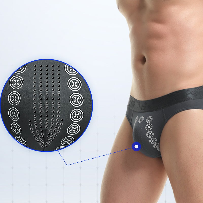 Mens Anion Underwear Mens Summer Thin Briefs Comfortable Breathable Sports Four-Corner Shorts Mid-Waist Underpants Black  - Image 5