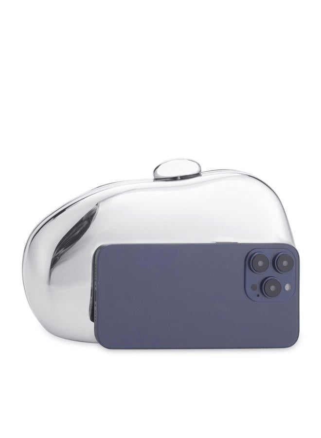 Gets Acrylic Clutch Purses for Women Gold Metallic Purse Silver Unique Handbag for Wedding Party Prom (Silver) - Image 2