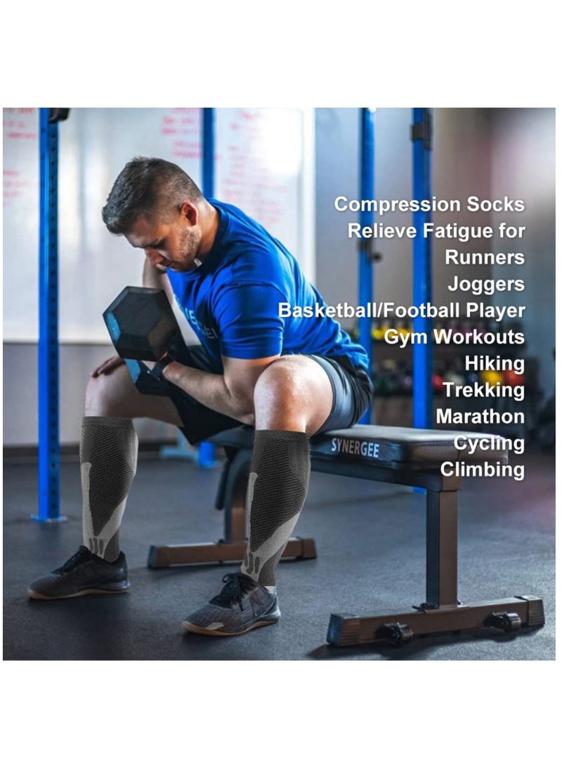 SYOSI Compression Socks (3 Pairs) for Men Circulation 20-30 mmHg Medical Compression Stockings Women Nursing  - Image 4