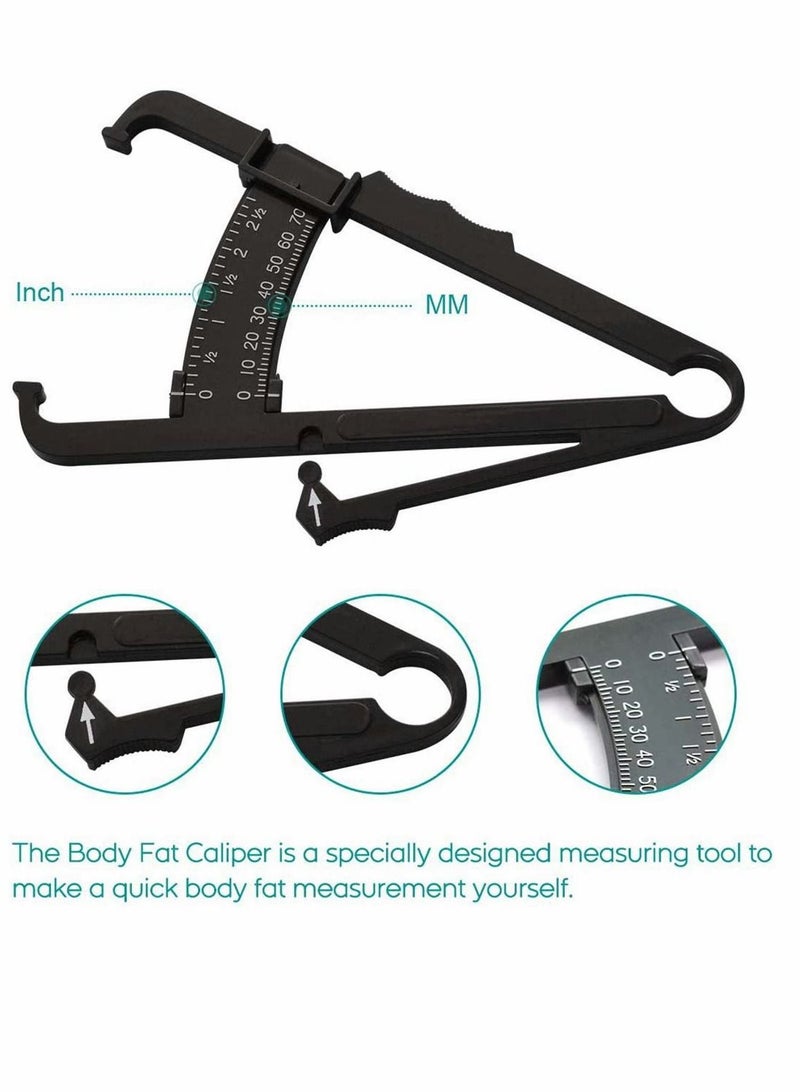Y&D Body Fat Caliper and Measuring Tape for Skin Fold Analyzer BMI Measurement Tool Measure Lock Pin 2 Pack - Image 3