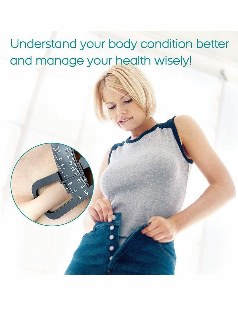 Y&D Body Fat Caliper and Measuring Tape for Skin Fold Analyzer BMI Measurement Tool Measure Lock Pin 2 Pack - Image 5