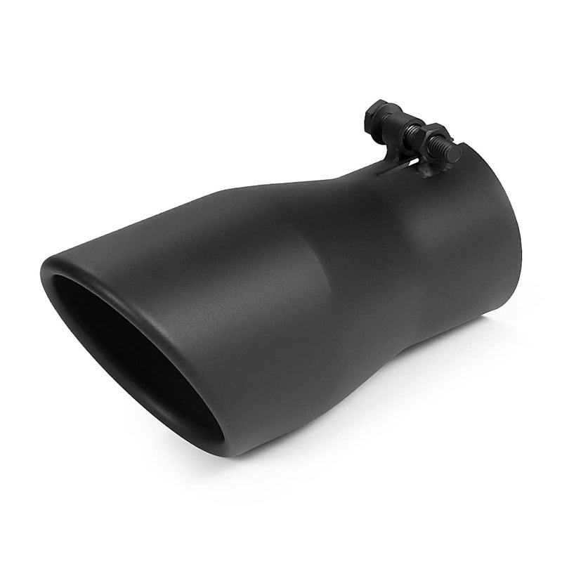AKARCK Exhaust Tip 25 Inlet to 35 Outlet 7 Overall Length Black Coating Bolt On Exhaust Tailpipe Tip Protect Tailpipe