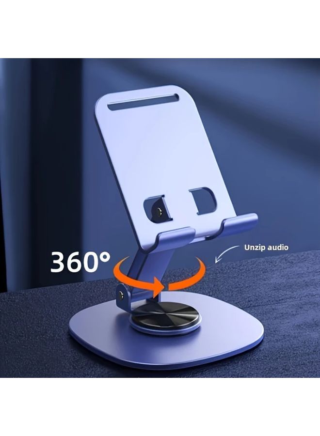Purple Aluminum Alloy Adjustable Phone Stand Holder 360 Rotating Desktop - Image 4