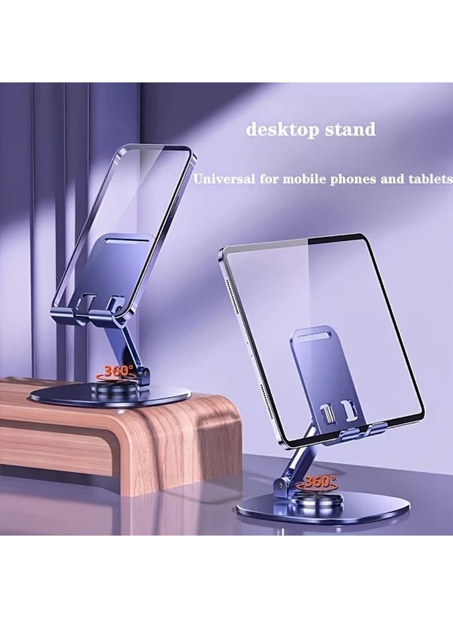 Purple Aluminum Alloy Adjustable Phone Stand Holder 360 Rotating Desktop - Image 5