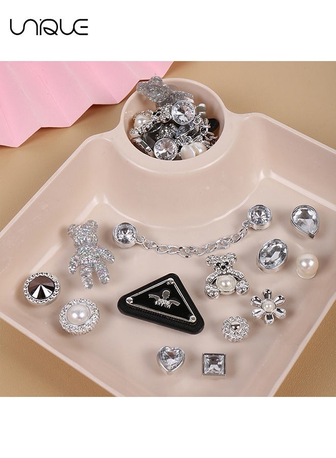 Unique 13Pcs Bling Shoe Charms Fits for Croc Clog Sandals Silver Shoe Accessories Decoration for Women Girls Birthday Gifts Party Favors - Image 4