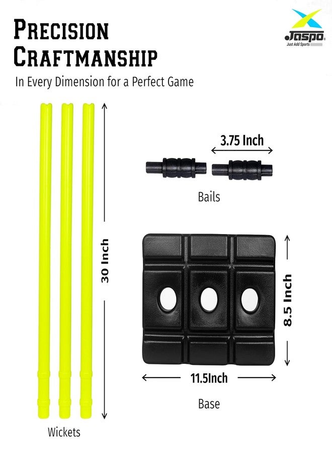 Jaspo Cricket Wicket Set - 30 Inch Neon Colour Plastic Stumps with Stand & Bails | Durable Cricket Wickets for Ground, Match, Tournament, Practice | Standard Size Cricket Kit for All Ages - Image 3