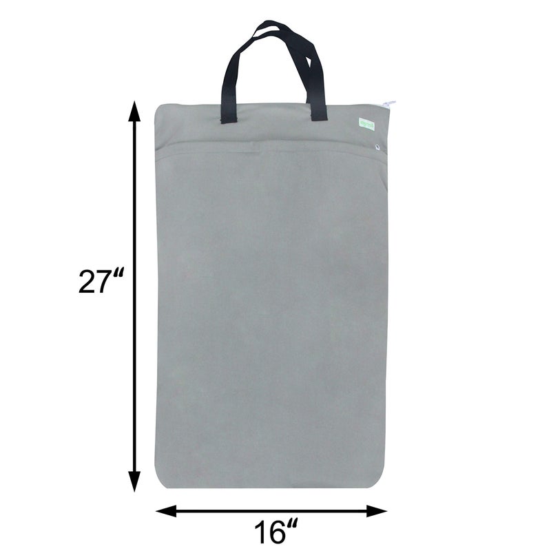 wegreeco Reusable Hanging Wet Dry Cloth Diaper Bag (Grey) - Image 2