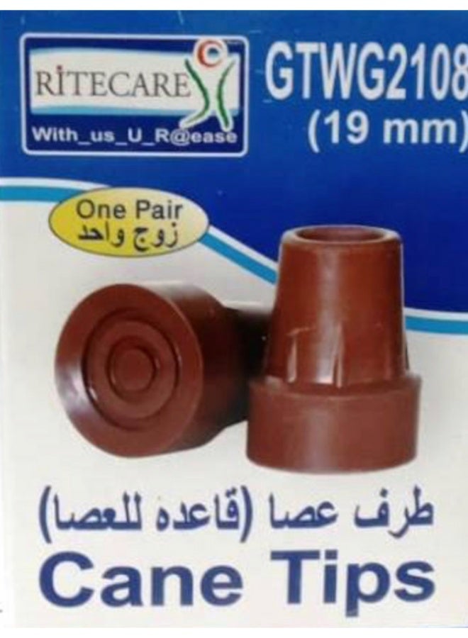 RITECARE Cane Tips, GTWG2108, 19mm, One Pair