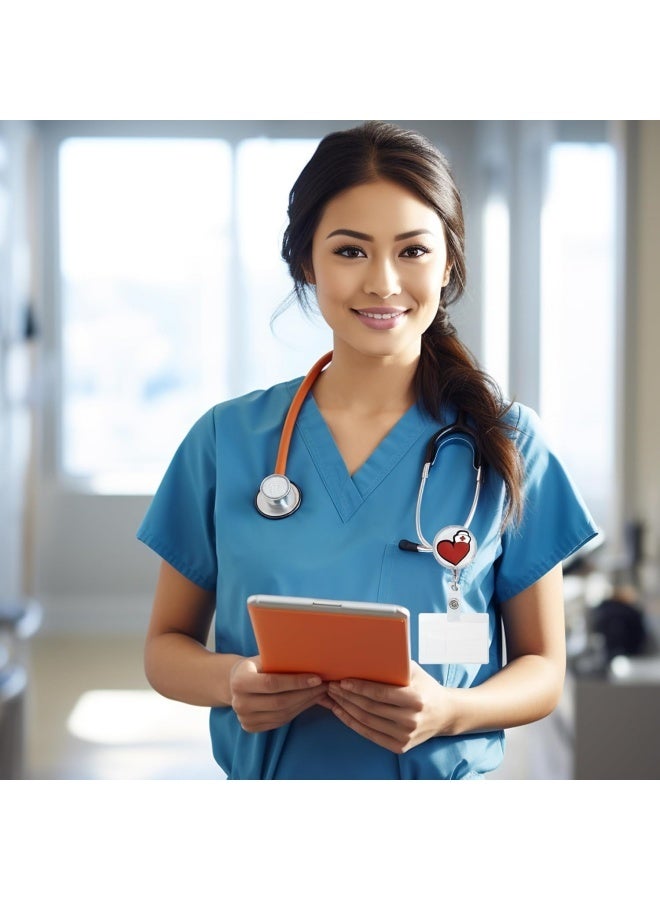 حامل شارة مكون من 6 قطع، حامل شارة مضحك، حامل شارة ممرضة، مشابك شارة تمريض قابلة للسحب، شارة تمريض لطيفة للممرضات والأطباء والمستشفيات وموظفي المكاتب والهدايا - Image 4