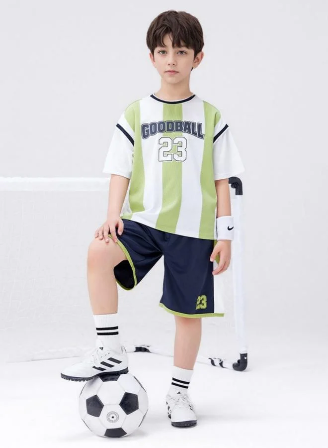 Take Two Boys Green Graphic Print T-Shirt and Shorts Set