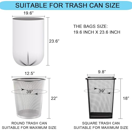 SOSOHOME 6 Gallon Trash Bags, Small Garbage Bags, Fits 5-6 Gallon Bins, Clear Wastebasket Trash Liners, 75 Counts - Image 2