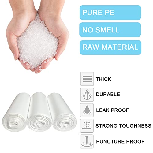 SOSOHOME 6 Gallon Trash Bags, Small Garbage Bags, Fits 5-6 Gallon Bins, Clear Wastebasket Trash Liners, 75 Counts - Image 3