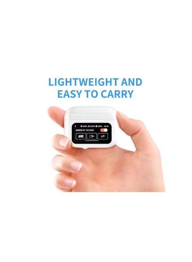 EarBuds A20 Pro2 Wireless Charging Bag, Active Noise Cancellation -Type C Charging Cable - White - Image 3