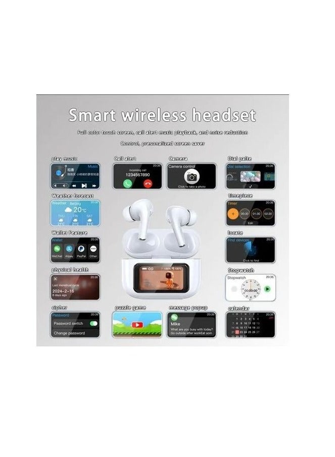 EarBuds A20 Pro2 Wireless Charging Bag, Active Noise Cancellation -Type C Charging Cable - White - Image 5