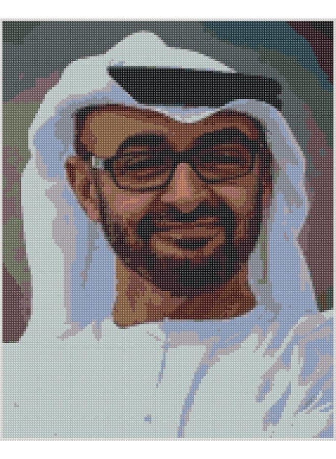 طقم رسم بالألماس خماسي الأبعاد، طقم فني بالألماس للبالغين، ديكور حائط يدوي، طقم رسم بالألماس مُدمج مع طقم رسم بالألماس الخاص بصاحب السمو الشيخ زايد بن سلطان آل نهيان وصاحب السمو الشيخ محمد بن زايد آل نهيان، ألماس أكريليك، قماش لاصق بإطار خشبي، طقم فني لهواية الاسترخاء، طقم هدايا، 40 سم × 50 سم (عبوة من قطعتين) - Image 3