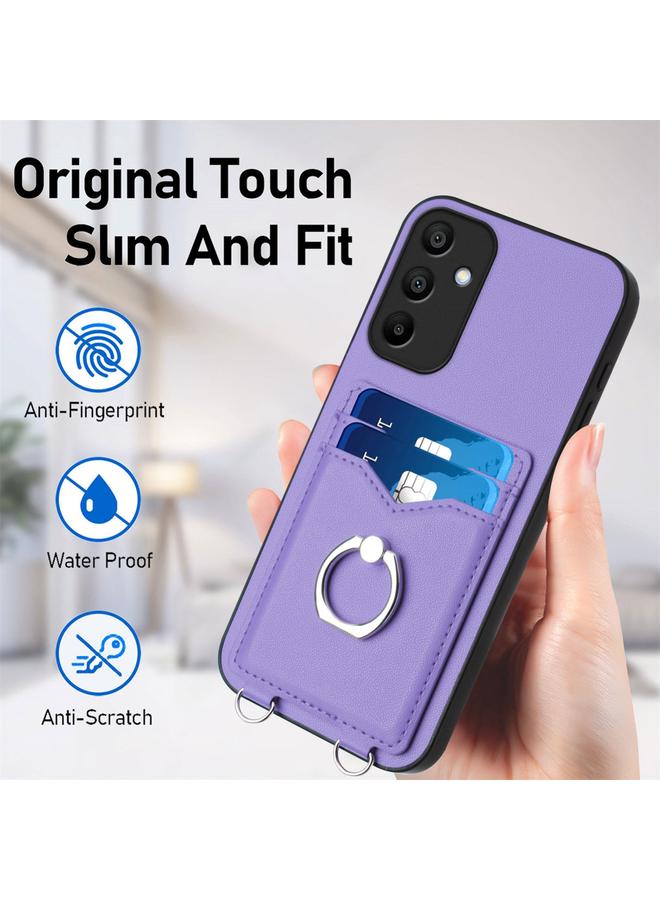 S-TOP Case For Samsung Galaxy A15 4G Global R20 Crossbody Rope Ring Card Holder Phone Case - Image 5