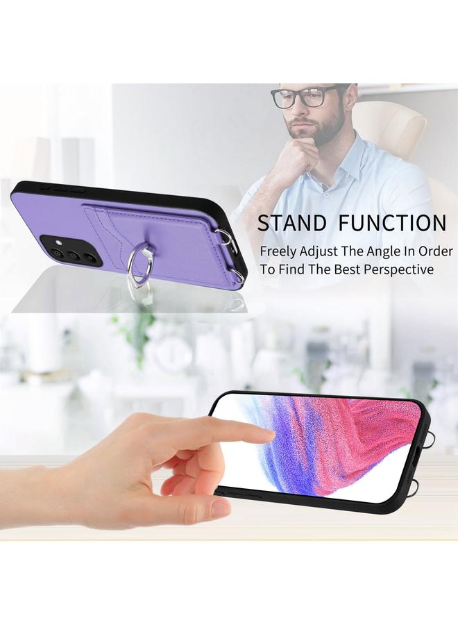 S-TOP Case For Samsung Galaxy A15 4G Global R20 Crossbody Rope Ring Card Holder Phone Case - Image 4