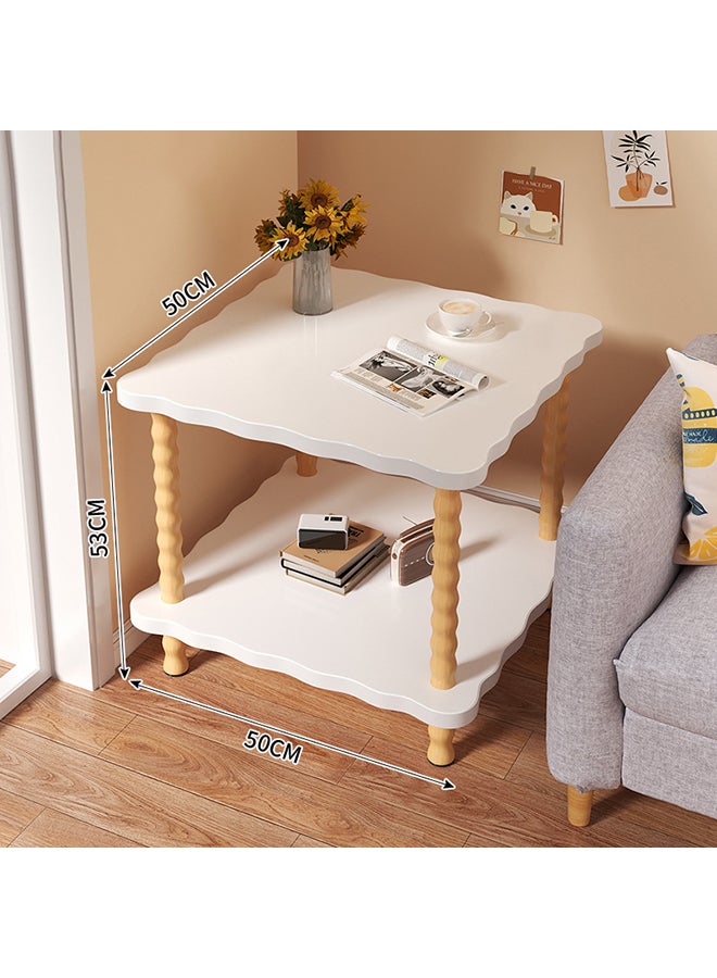 طاولة جانبية صغيرة برف مفتوح من طبقتين وطاولة جانبية للسرير موفرة للمساحة وديكور طاولة بجانب السرير سهلة التجميع وأثاث حمام وطاولة صغيرة للمدخل وغرفة النوم وسكن جامعي ومساحة صغيرة طبيعية - Image 2