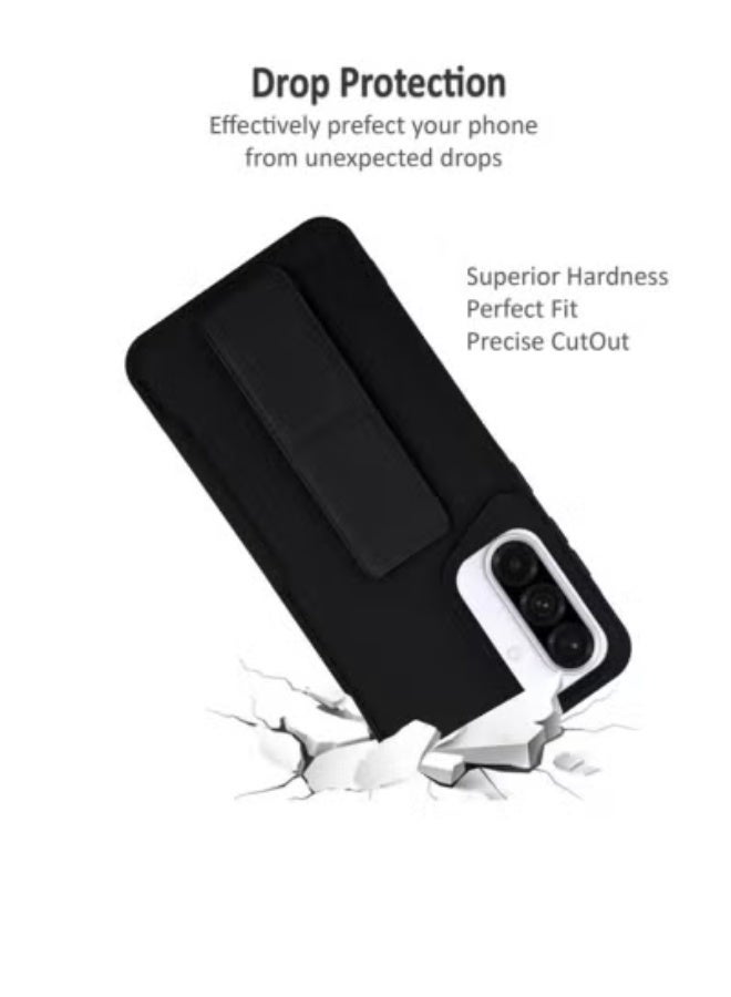 TIGER Samsung Galaxy A36 Case Cover | 3-in-1 Shockproof Back Cover with Magnetic Ring Holder, Hand Grip & Kickstand | Rugged Hybrid TPU + PC Drop-Resistant Protective Case | Anti-Slip Slim Fit Mobile Cover for Daily Use – Black - Image 2