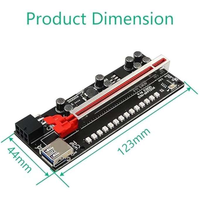 rayihni PCIE RISER COMPUTER GRAPHICS CARD PCI EXPRESS RISER CARD 1X TO 16X GRAPHICS EXPANSION FOR ADAPTER FOR GPU MINING POWER - Image 2