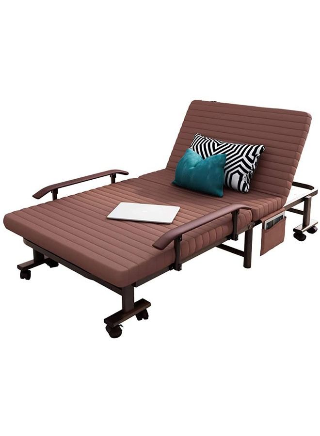Generic Portable Single Folding Bed,Rollaway Bed with Wheels,Office Foldable Siesta Chair with adjustable Backrest,Multifunctional Hospital Escort Bed  - Image 1