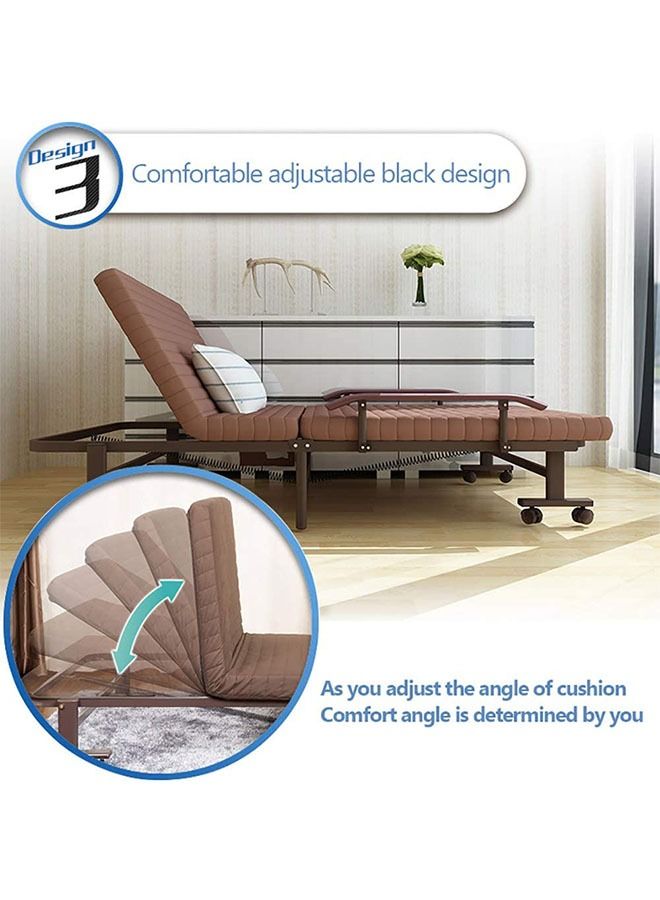 Generic Portable Single Folding Bed,Rollaway Bed with Wheels,Office Foldable Siesta Chair with adjustable Backrest,Multifunctional Hospital Escort Bed  - Image 3