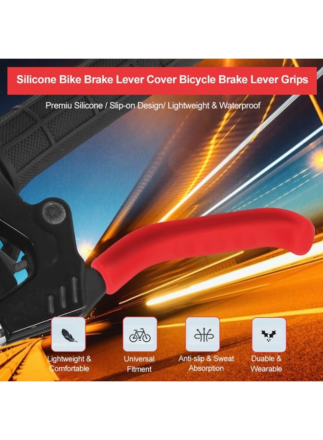 Tbest 1 Pair ycle Brake Lever Grip Protector Cover, 5 Colors Anti-Slip Brake Handle Silicone Sleeve Brake Handle Protection Cover for Mountain Road Bike Cycling (Red) - Image 4