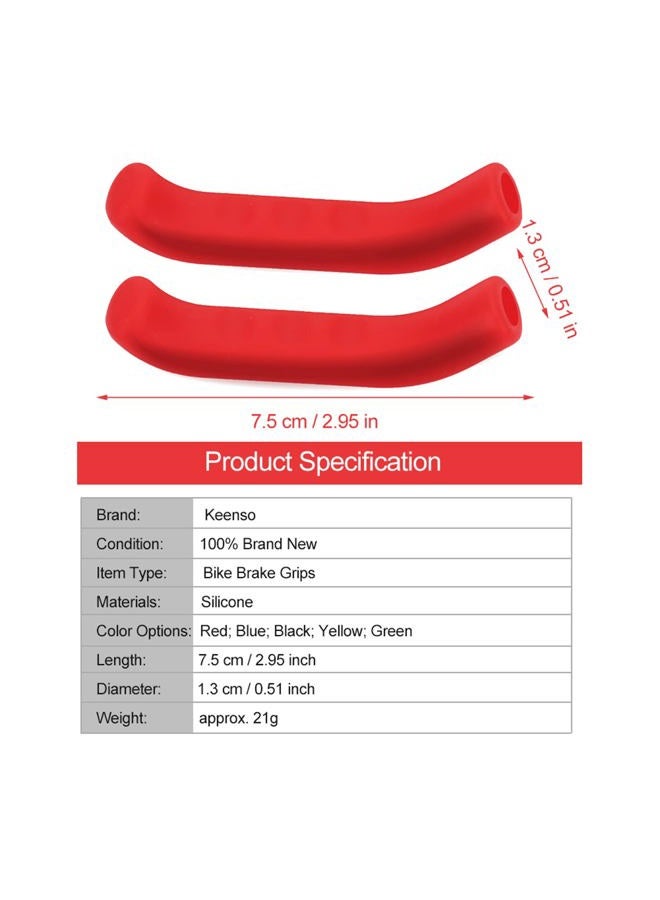 Tbest 1 Pair ycle Brake Lever Grip Protector Cover, 5 Colors Anti-Slip Brake Handle Silicone Sleeve Brake Handle Protection Cover for Mountain Road Bike Cycling (Red) - Image 5