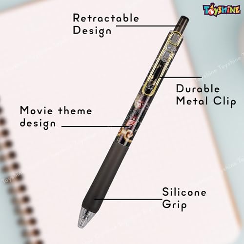 Toyshine 4Pc Movie Theme Fine 0.5mm ST Tip Kawaii Black Gel Ink Pen Set with Kawaii Batch Fine Stationary For School Office Supplies Kids Birthday Party Favor Return Gift - Image 3