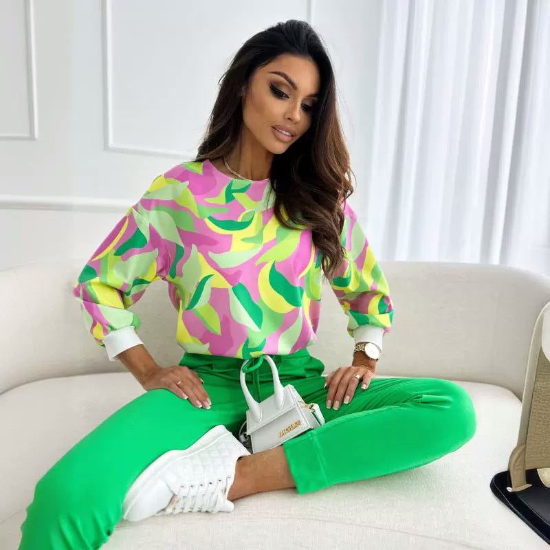 2023 Independent Station New Six-Color Long Sleeve Pullover Printed Shirt - Image 3