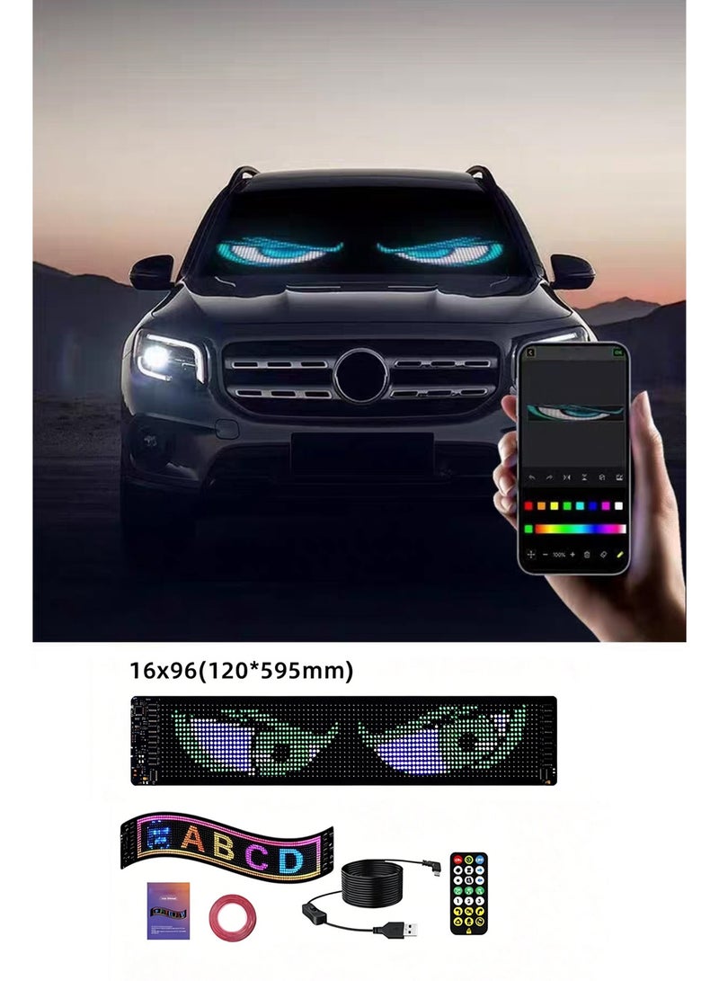 120×595mm Large Dynamic Light for Cars, LED Display Screen for Car Remote and APP Control - Image 1