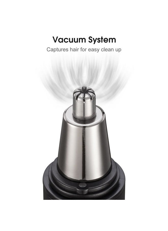 Veagins Nose Hair Trimmer for Men Wet Dry Facial Ear Hair Clipper with Vacuum System & Hypoallergenic Dual-Edge Blade Battery Operated Waterproof NT11  - Image 3