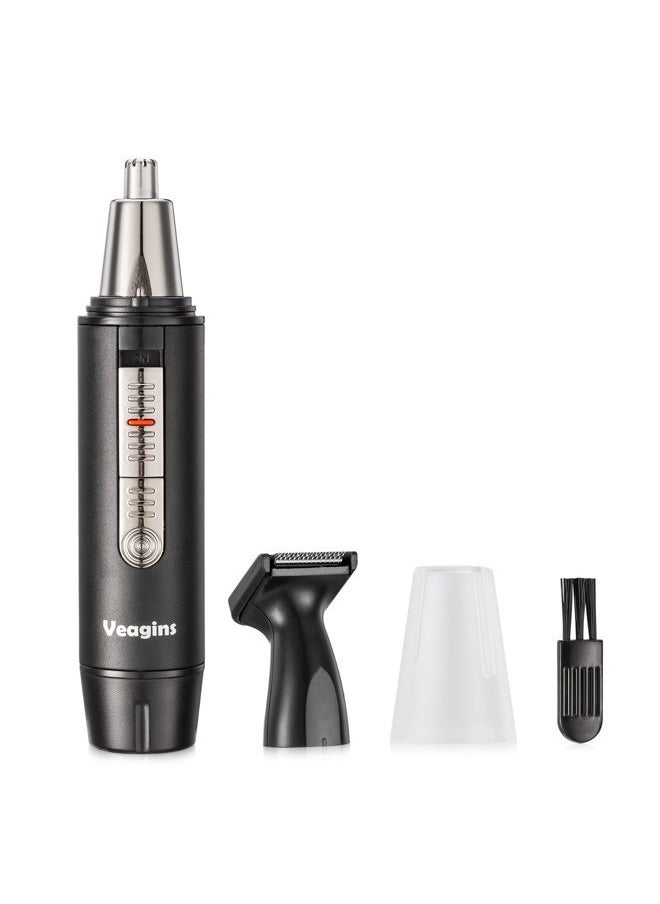 Veagins Nose Hair Trimmer for Men Wet Dry Facial Ear Hair Clipper with Vacuum System & Hypoallergenic Dual-Edge Blade Battery Operated Waterproof NT11  - Image 1