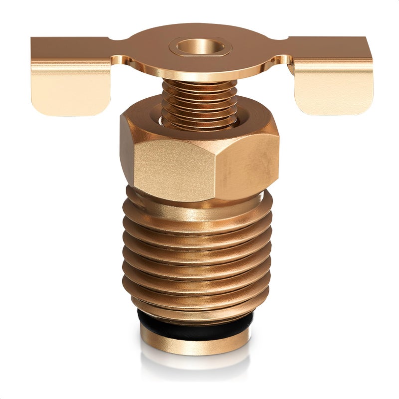 Reluen Air Compressor Drain Valve 1/4 - Moisture Drain Petcock, NPT Male Solid Brass Air Valve, Rust Resistant, Durable, Hand-Turn Handle, Easy to Install Replacement for Water Tanks, Air Tanks, Compressors - Image 1
