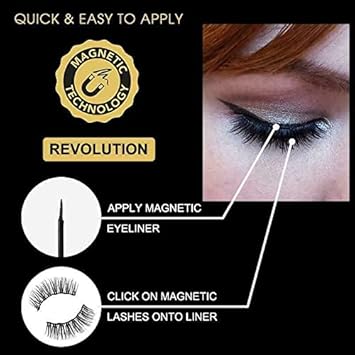 MISKEEN Black Magnetic Eyeliner Works Perfectly with all Magnetic Eye Lashes Natural Look Water Proof Strong Hold Long Lasting Water Proof And Sweat Resistant Travel Size 4ml - Image 4