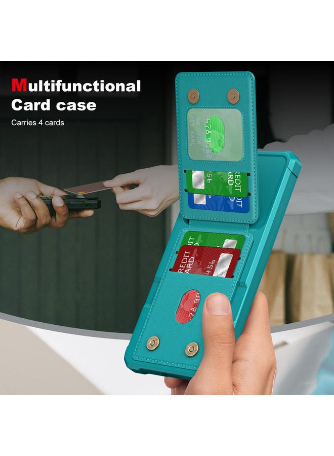 اس-توب جراب لهاتف Samsung Galaxy S24 FE 5G مع حامل بطاقة عمودي وغطاء جلدي للهاتف - Image 3