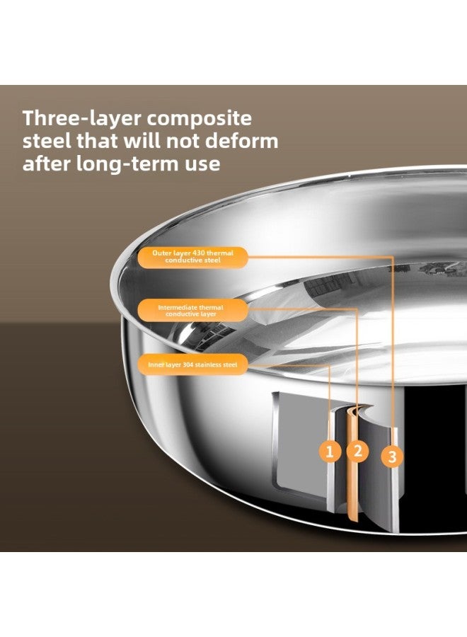 304 Stainless Steel And Basin With Lid Egg-Beating Basin Household Multifunctional Cooking Basin Kitchen Large Thickened Non-stick Basin-Color:30cm 304 Food Grade - Image 3
