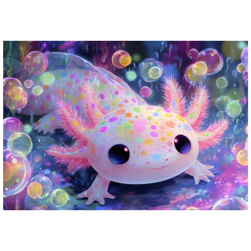 Ulord Great Jigsaw Puzzles for Adults 300 Pieces Cute Axolotl Colorful Bubbles Puzzles for Adults Toys Gift Family Decoration Kids Puzzle - Image 3